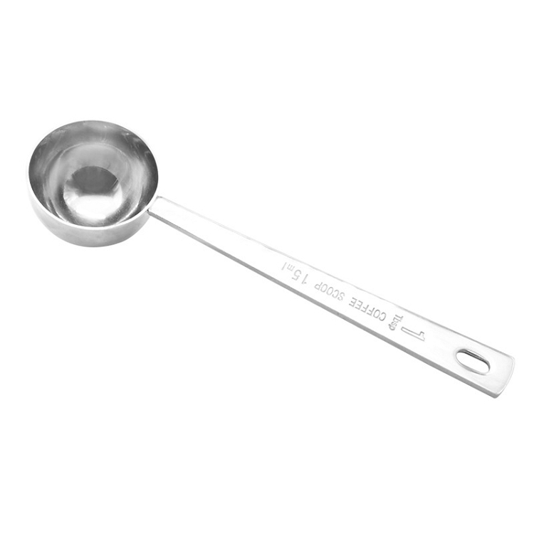 High quality stainless steel coffee beans measure 15 ml long handle coffee spoon scoop mixing spoon scoop milk flavor